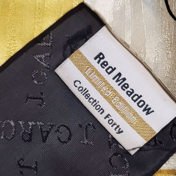 Jerry Garcia Limited Edition Red Meadow Collection Forty Gold Tie 60" x 4" - Picture 5 of 5